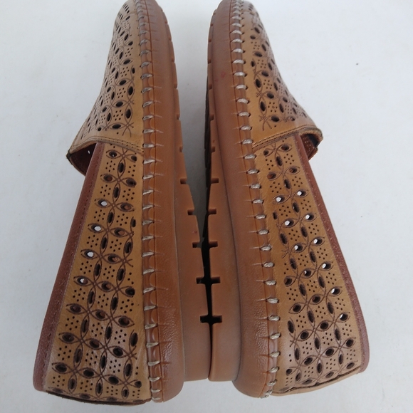 Spring Step Brown Perforated Loafers - Picture 8 of 9